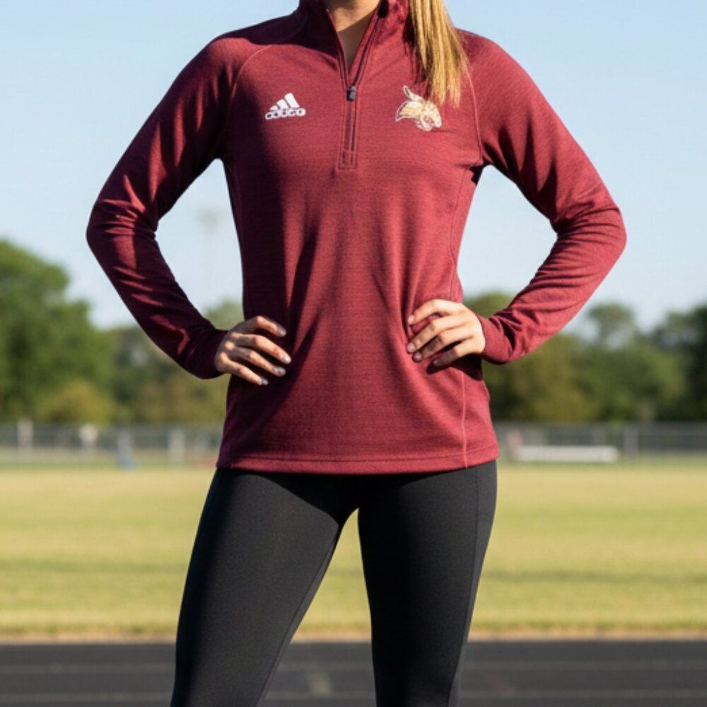 Adidas Texas State Bobcats Maroon Climalite Quarter-Zip Pullover – Size XS